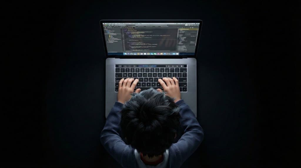 Developer working on code